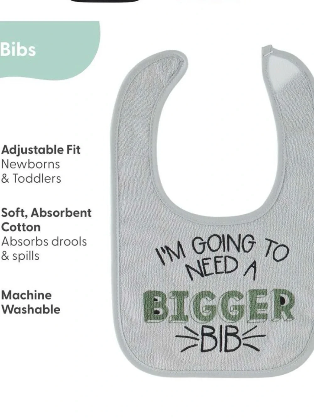 Kids Bibs Set - Assorted Mustard, Cream, Gray, Green, Rust, Teal -